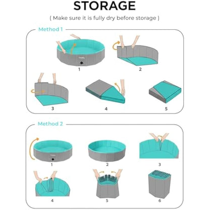 Furrybaby Foldable Dog Pool, Kiddie Pool Hard Plastic, Collapsible Pet Bath Portable Dog Swimming Pool for Pet, Dogs and Cats Grey 32''
