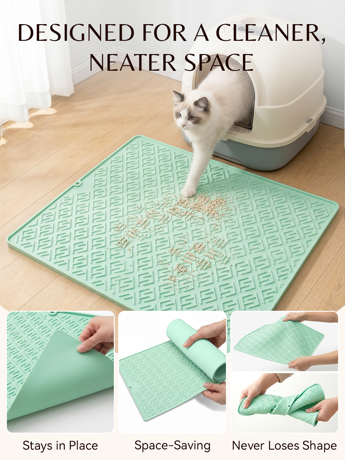 Furrybaby Geometric Maze Silicone Cat Litter Mat