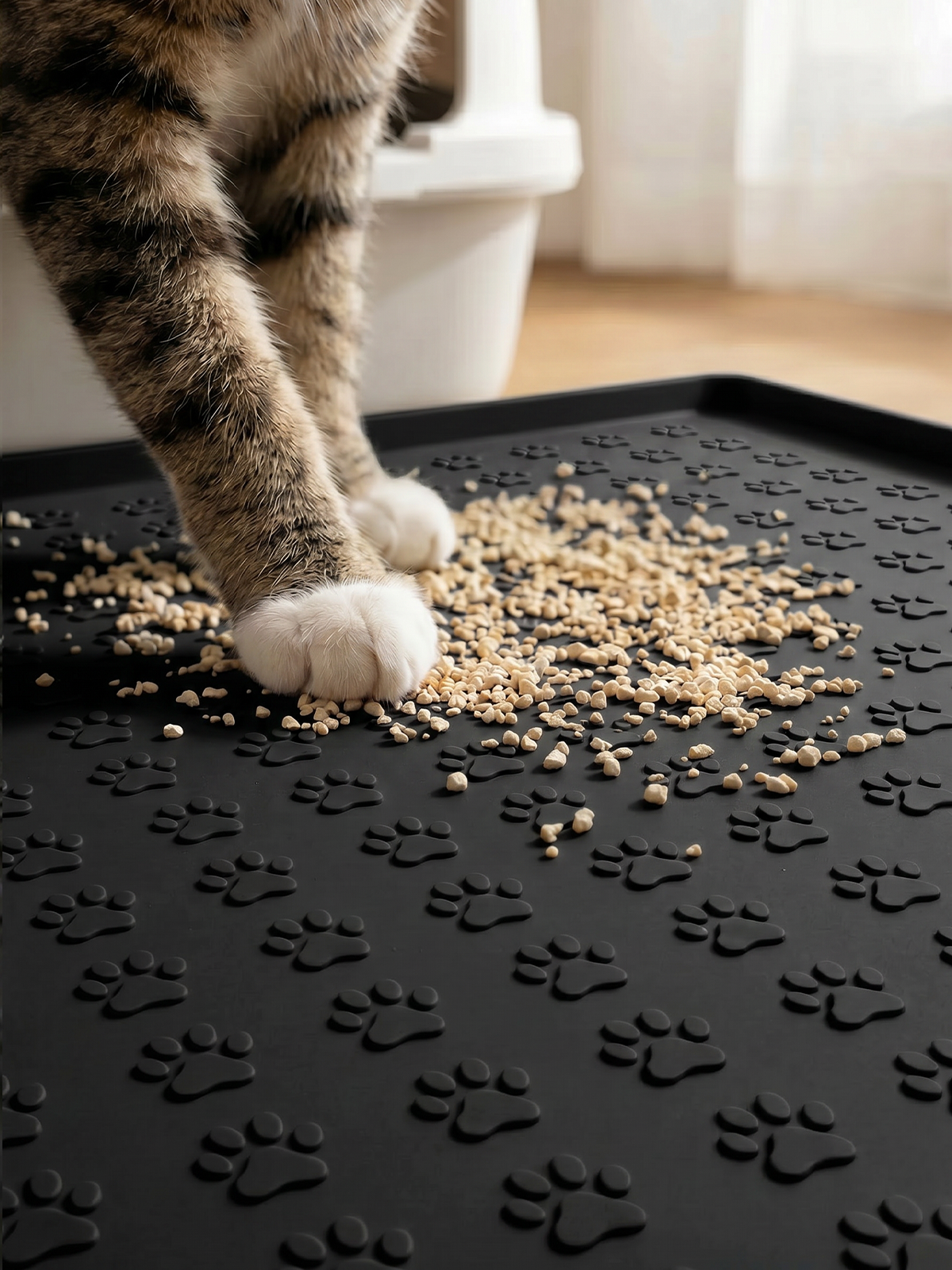 Furrybaby Silicone Paw Print Cat Litter Mat