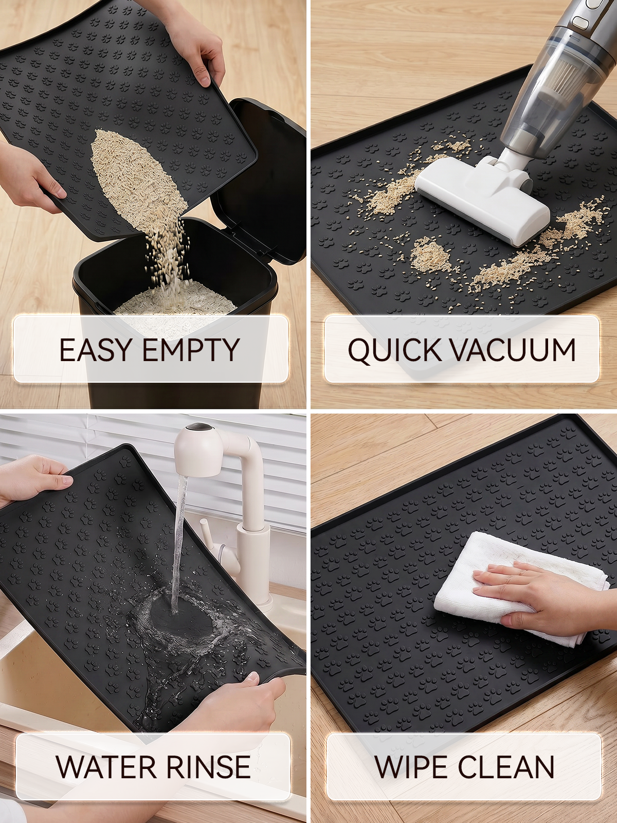 Furrybaby Silicone Paw Print Cat Litter Mat