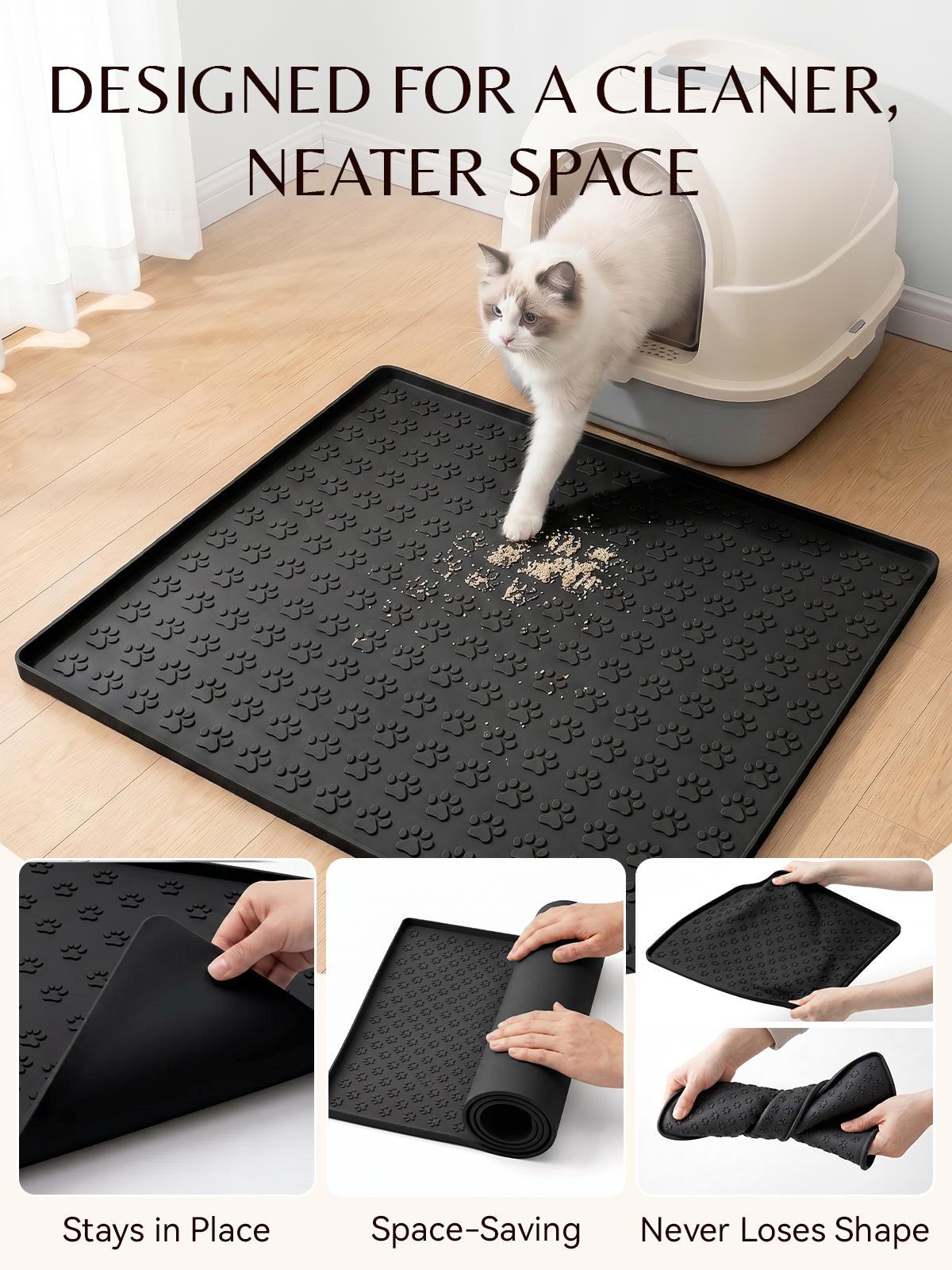 Furrybaby Silicone Paw Print Cat Litter Mat