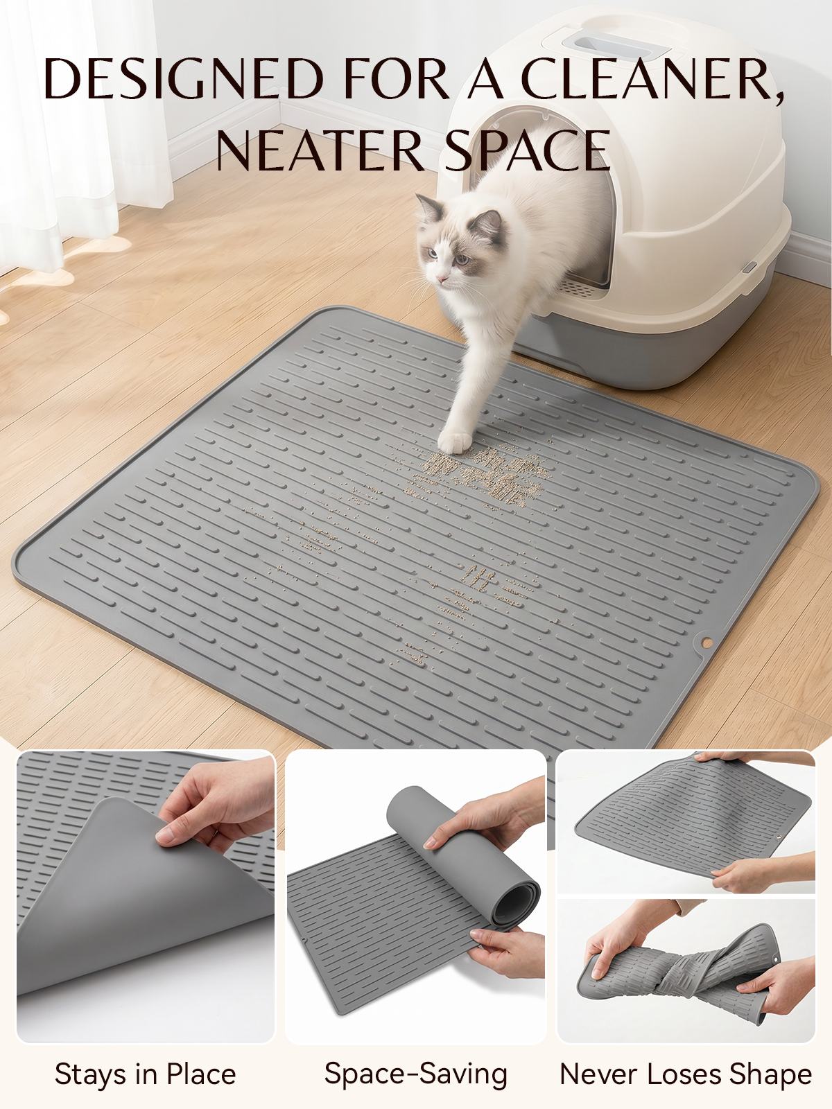 Furrybaby Minimalist Lined Silicone Cat Litter Mat