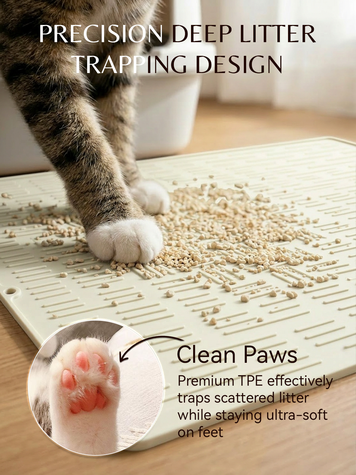 Furrybaby Minimalist Lined Silicone Cat Litter Mat