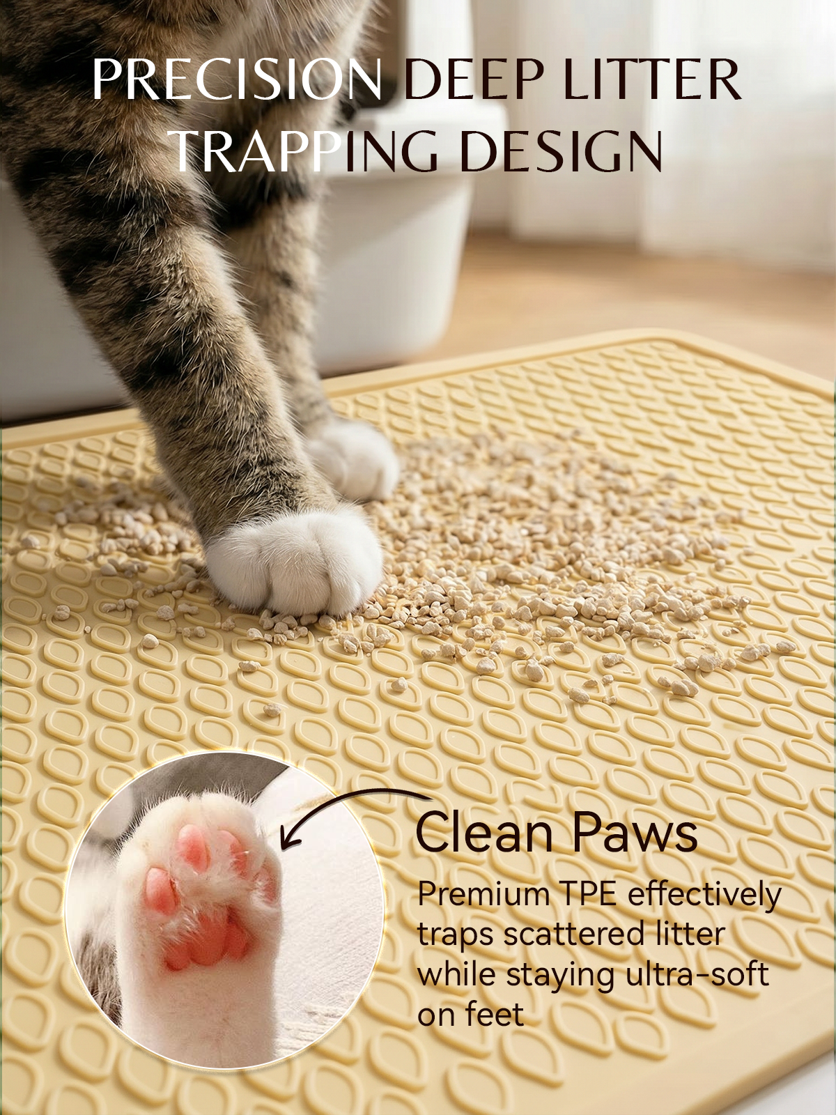 Furrybaby Silicone Teardrop Cat Litter Mat