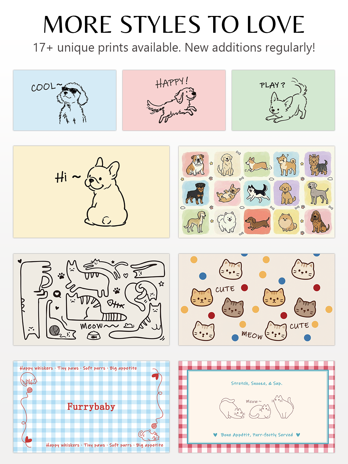 Furrybaby Waterproof Patterned Dog & Cat Placemat