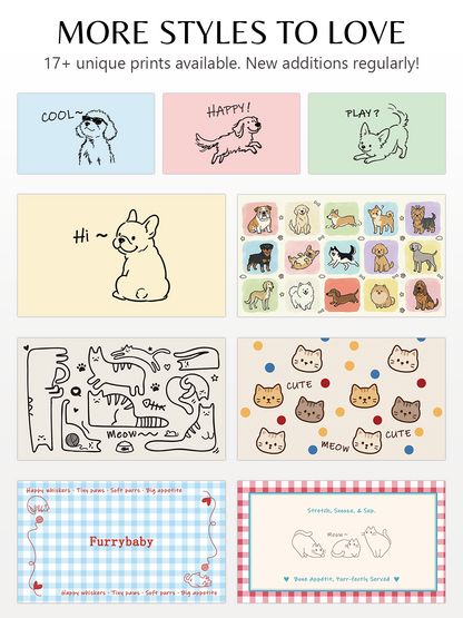 Furrybaby Waterproof Patterned Dog & Cat Placemat