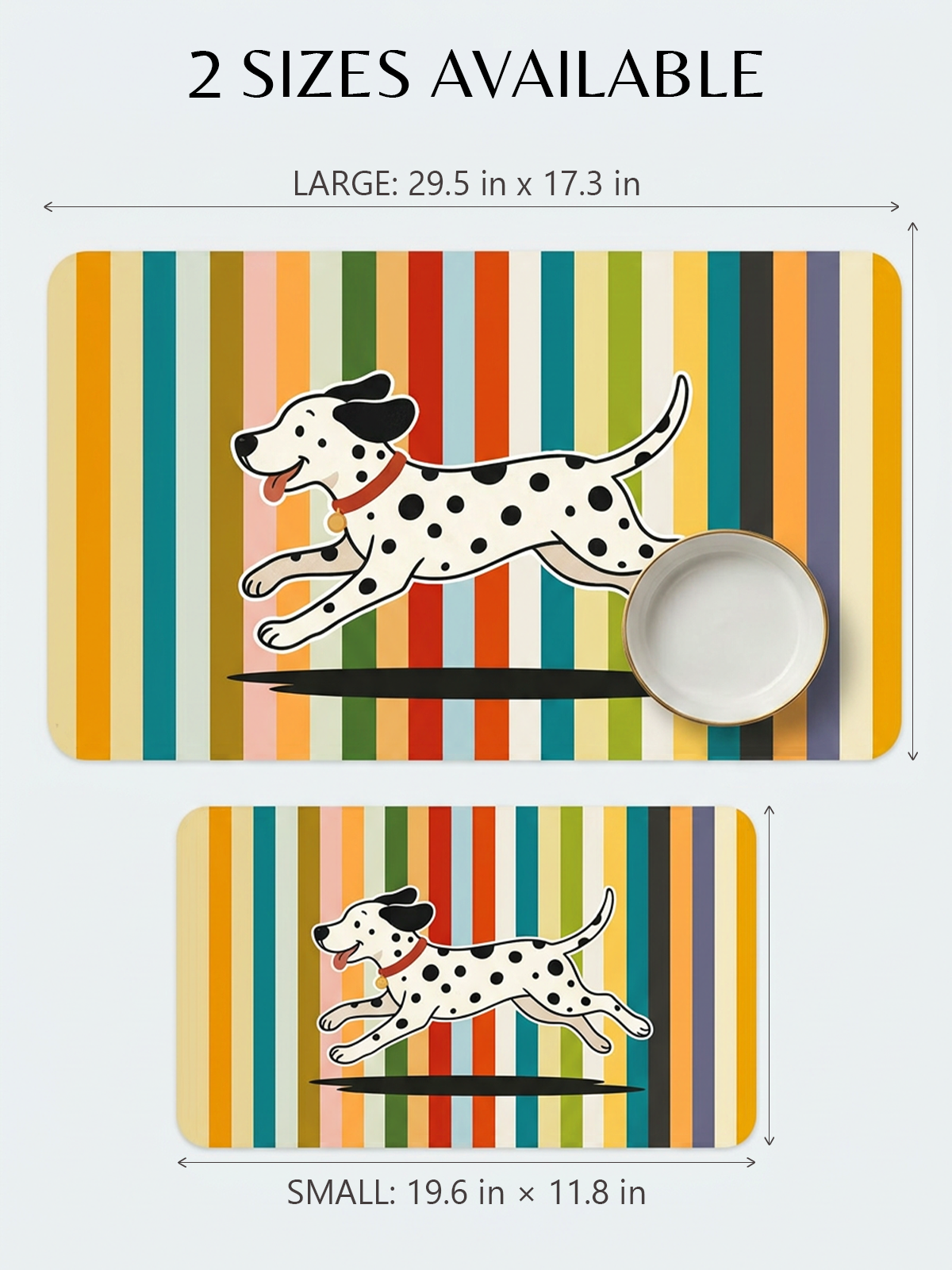 Furrybaby Rainbow Stripe Waterproof Dog & Cat Placemat
