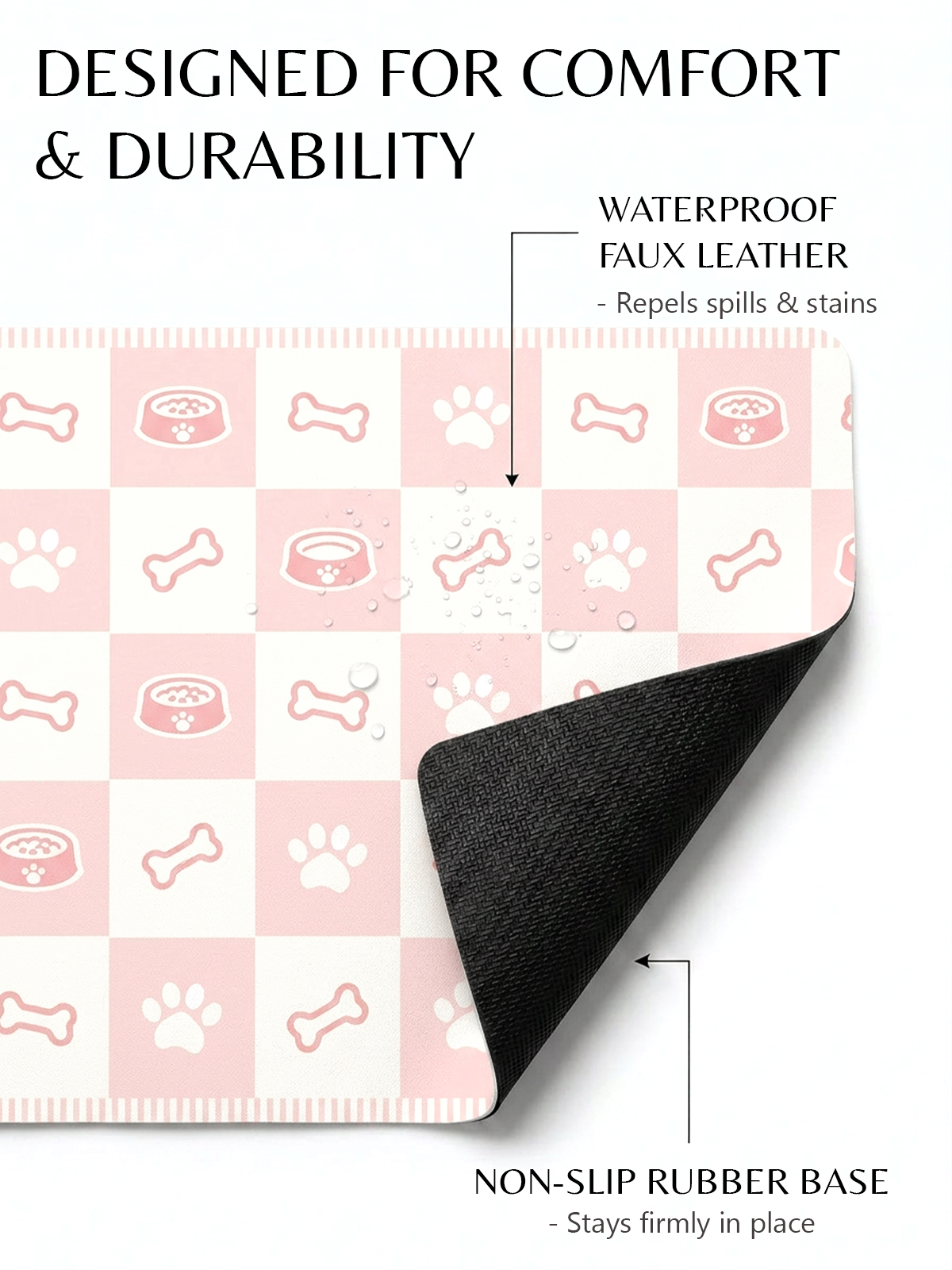 Furrybaby Classic Checkerboard Waterproof Dog & Cat Placemat
