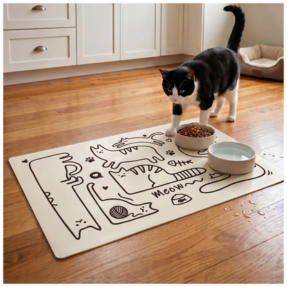 Furrybaby Minimalist Doodle Waterproof Dog & Cat Placemat