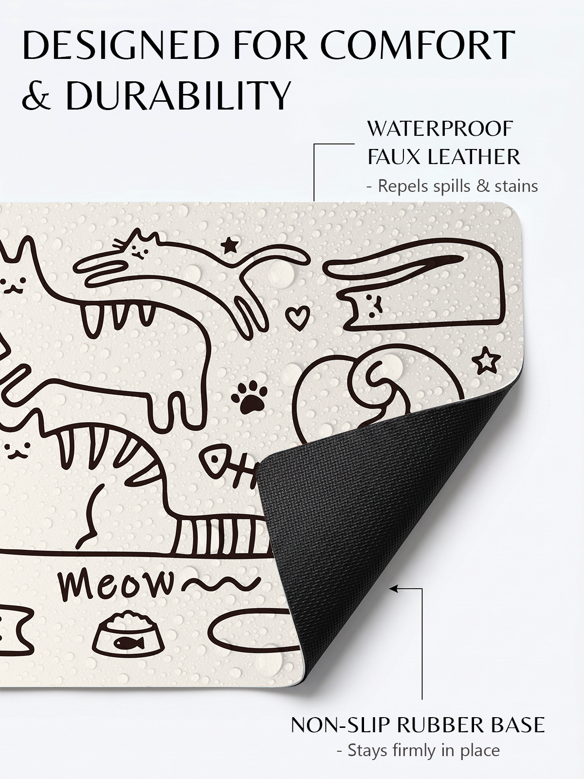 Furrybaby Minimalist Doodle Waterproof Dog & Cat Placemat