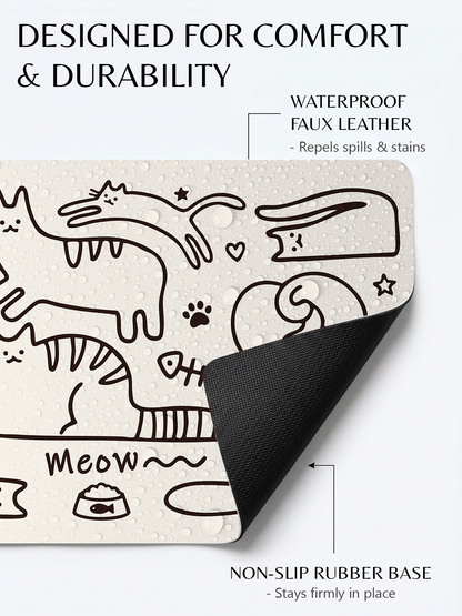 Furrybaby Minimalist Doodle Waterproof Dog & Cat Placemat