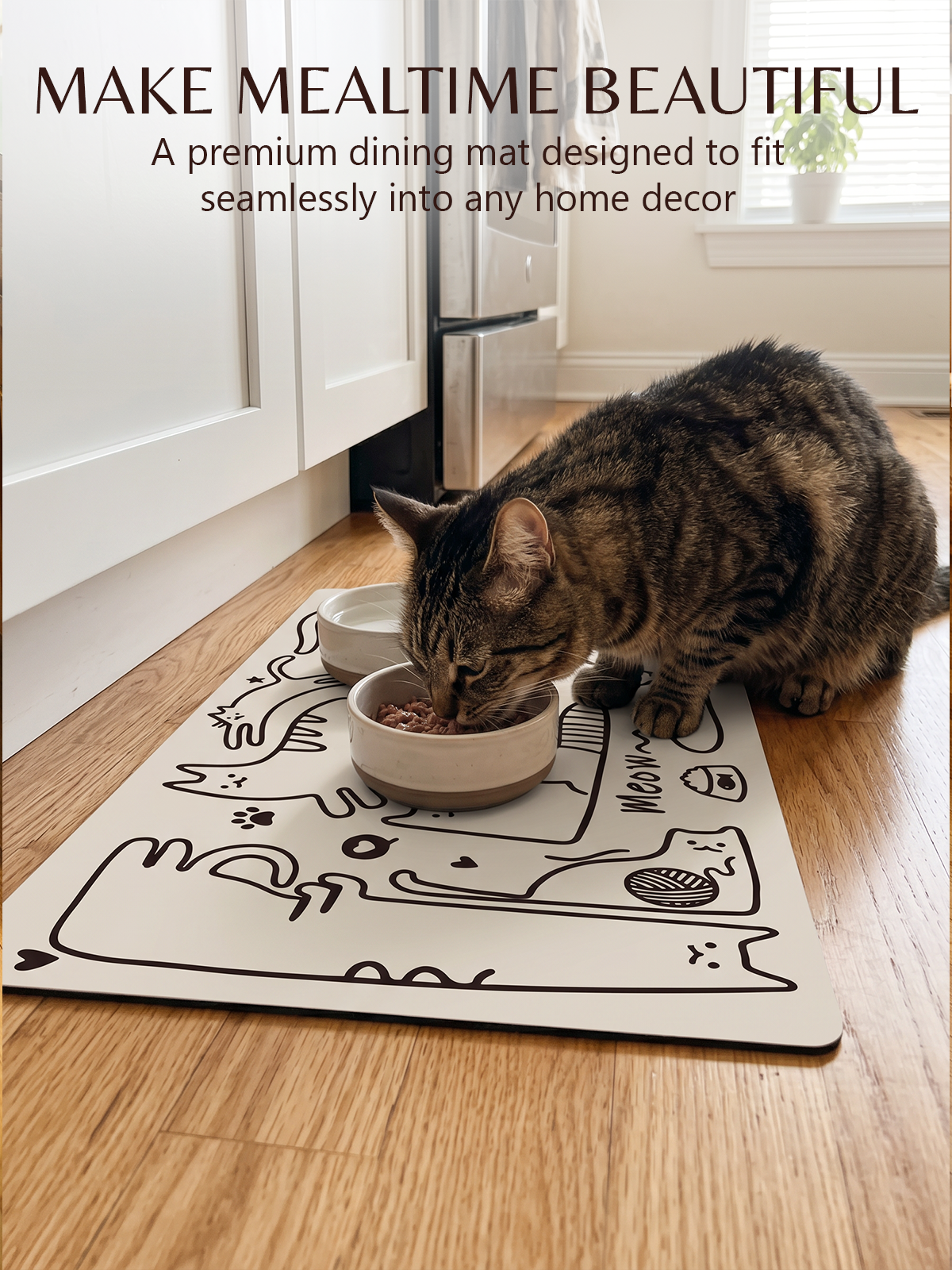 Furrybaby Minimalist Doodle Waterproof Dog & Cat Placemat