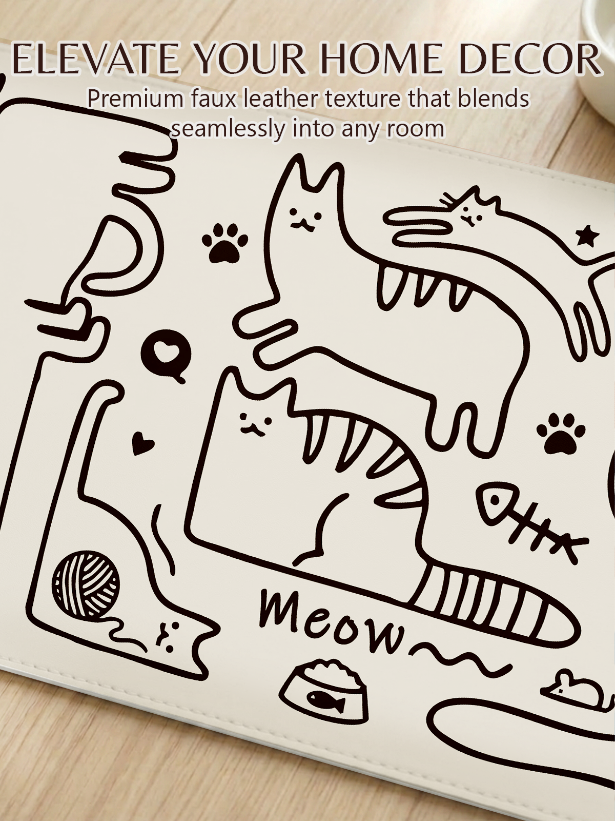 Furrybaby Minimalist Doodle Waterproof Dog & Cat Placemat