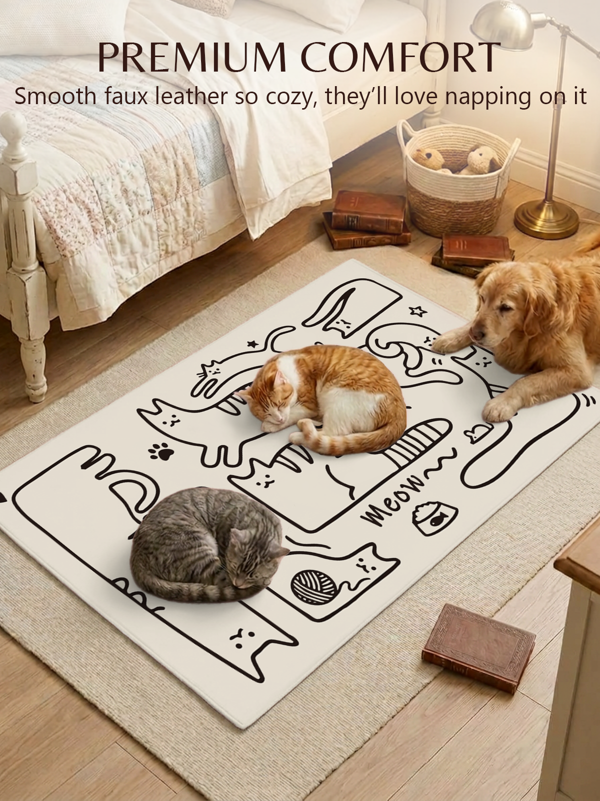 Furrybaby Minimalist Doodle Waterproof Dog & Cat Placemat
