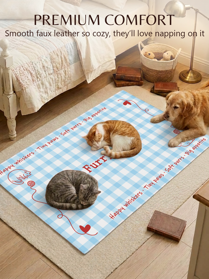 Furrybaby Grid Gingham Waterproof Dog & Cat Placemat