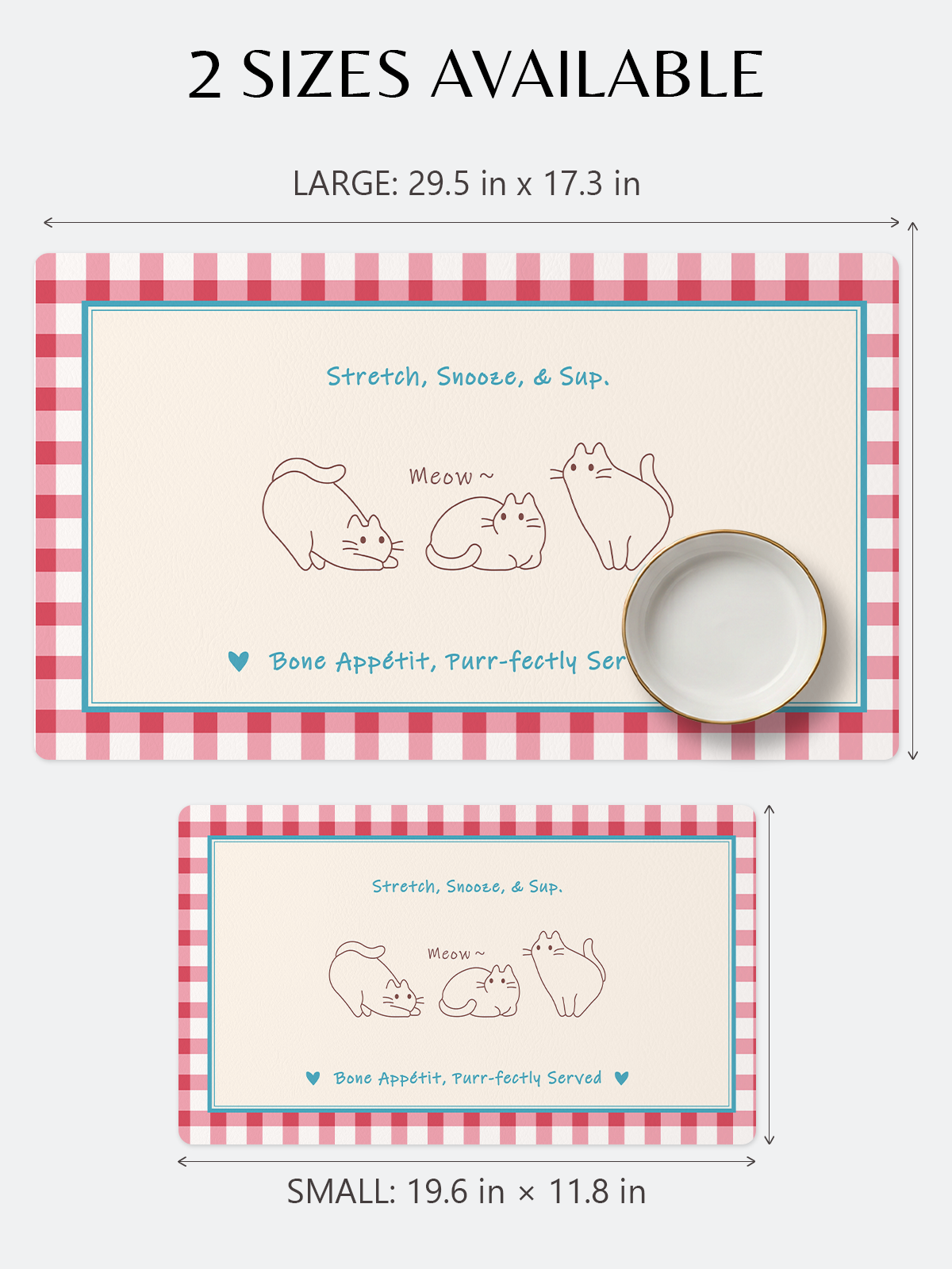Furrybaby Three Kittens Waterproof Dog & Cat Placemat
