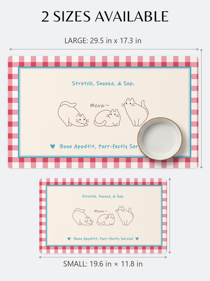 Furrybaby Three Kittens Waterproof Dog & Cat Placemat