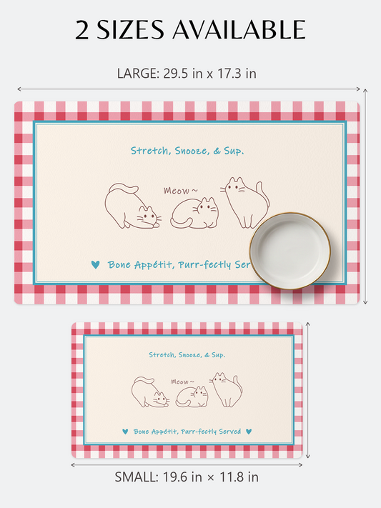 Furrybaby Three Kittens Waterproof Dog & Cat Placemat