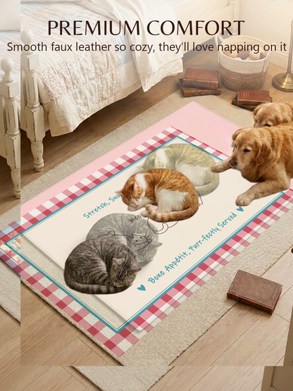 Furrybaby Three Kittens Waterproof Dog & Cat Placemat