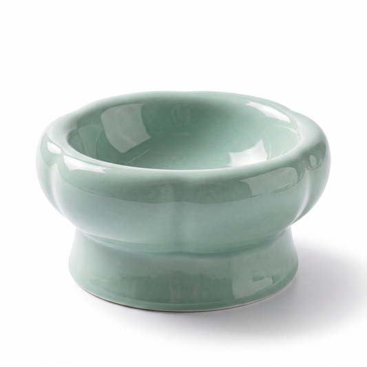 Petal Elevated Ceramic Pet Bowl for Dogs & Cats