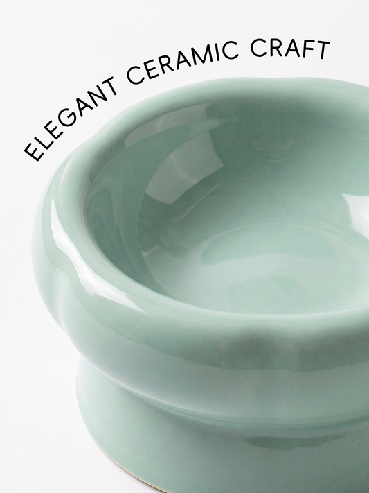 Petal Elevated Ceramic Pet Bowl for Dogs & Cats