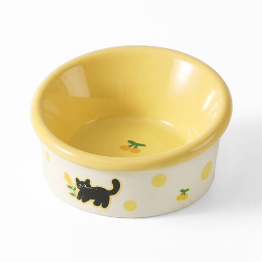 Playful Pup Elevated Ceramic Pet Bowl for Dogs & Cats