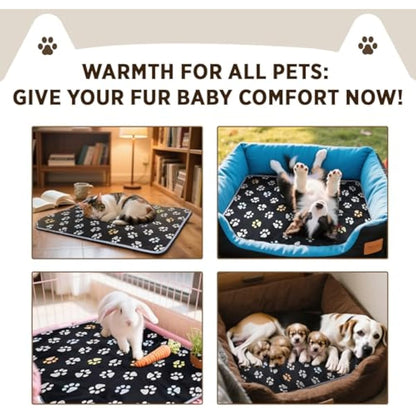 furrybaby Pet Heating Pad, Waterproof Dog Heating Pad Mat for Cat with Durable Anti-Bite Tube Indoor for Puppies Dogs Cats (1 Pack Black, 17 X 17in, Temp Adjustable)