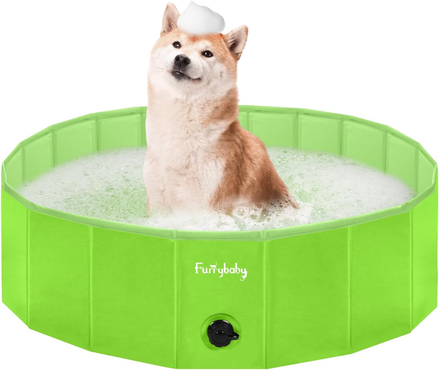 Furrybaby Foldable Dog Pool, Kiddie Pool Hard Plastic, Collapsible Pet Bath Portable Dog Swimming Pool for Pet, Dogs and Cats Grey 32''