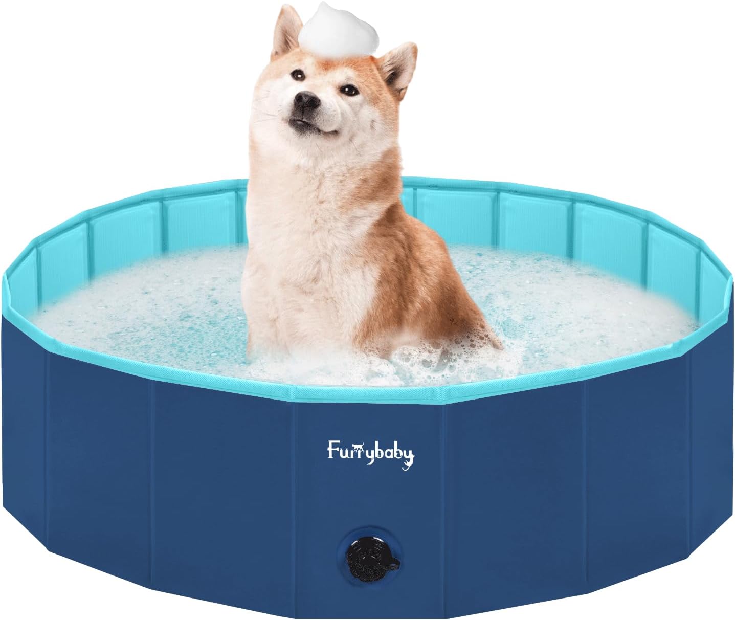 Furrybaby Foldable Dog Pool, Kiddie Pool Hard Plastic, Collapsible Pet Bath Portable Dog Swimming Pool for Pet, Dogs and Cats Grey 32''