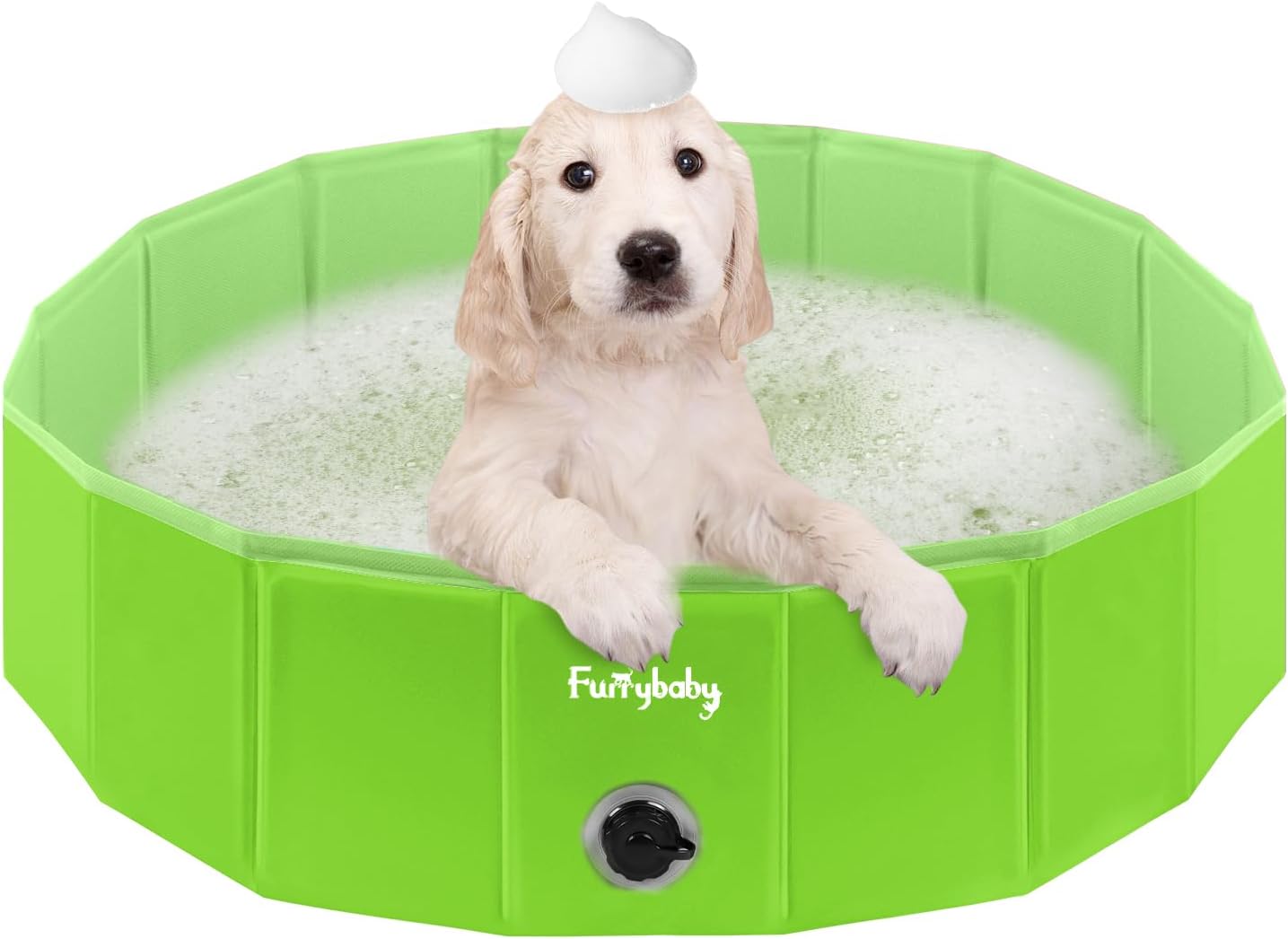 Furrybaby Foldable Dog Pool, Kiddie Pool Hard Plastic, Collapsible Pet Bath Portable Dog Swimming Pool for Pet, Dogs and Cats Grey 32''