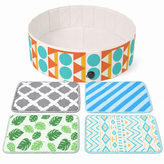 Furrybaby Pet Pool With Stylish Breathable Pet Cooling Mat - Bohemia